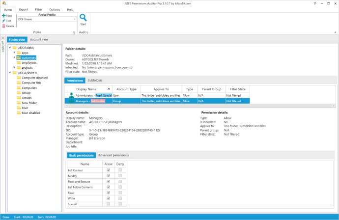 NTFS Permissions Auditor NTFS Permissions Auditor