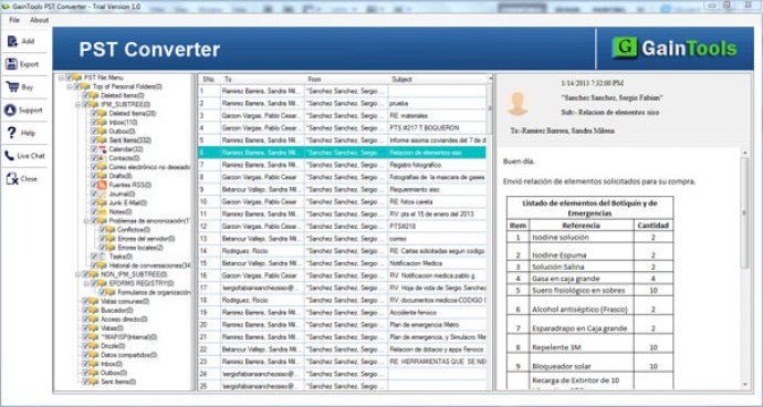 sSameTools PST a MSG Migración Línea